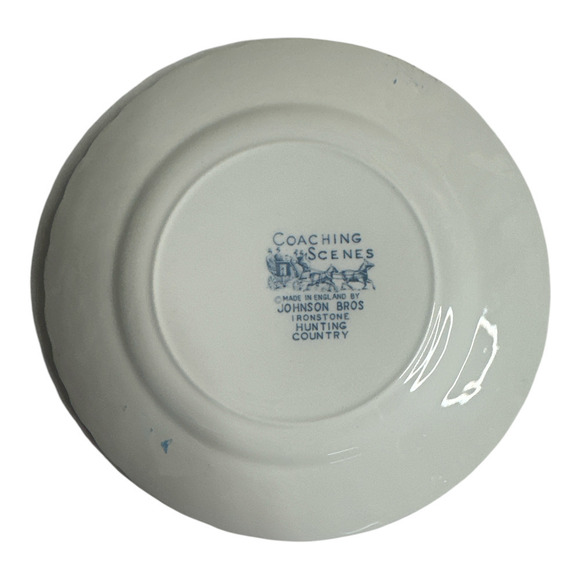 Johnson Bros England Blue Coaching Scenes Ironstone Hunting Country Plate - Picture 2 of 5
